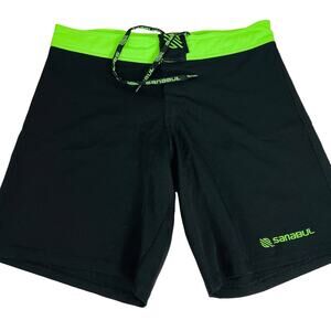 Sanabul Shorts Mens Black‎ Green MMA Fighting Muy Thai Grappling Martial Arts 34